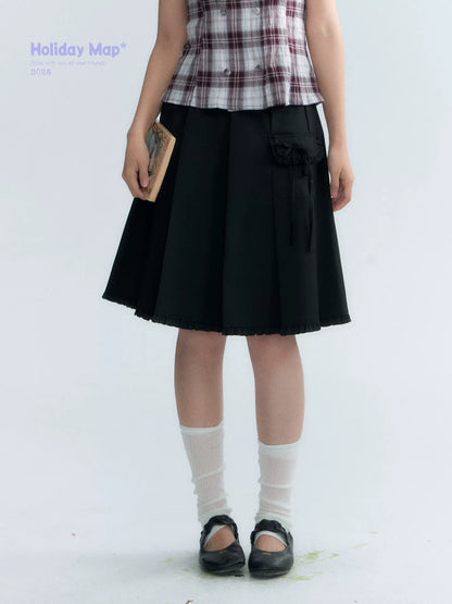 "Midnight Academy" Black Pleated Mini Skirt