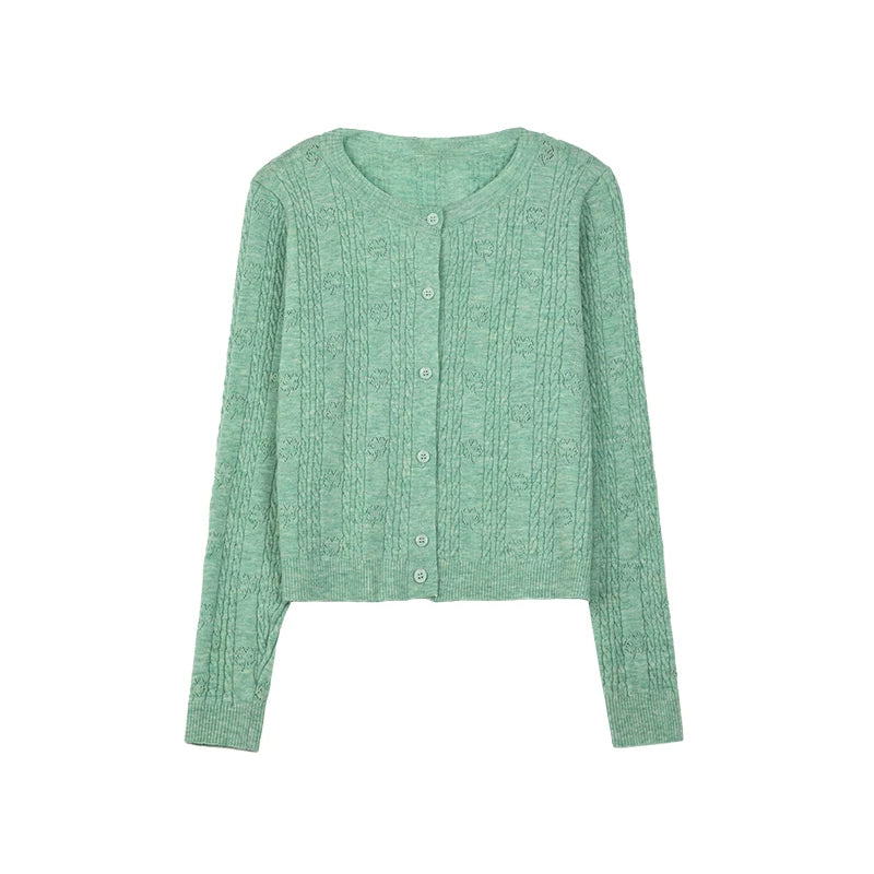 "Clover Breeze" Mint Green Knit Cardigan Collection