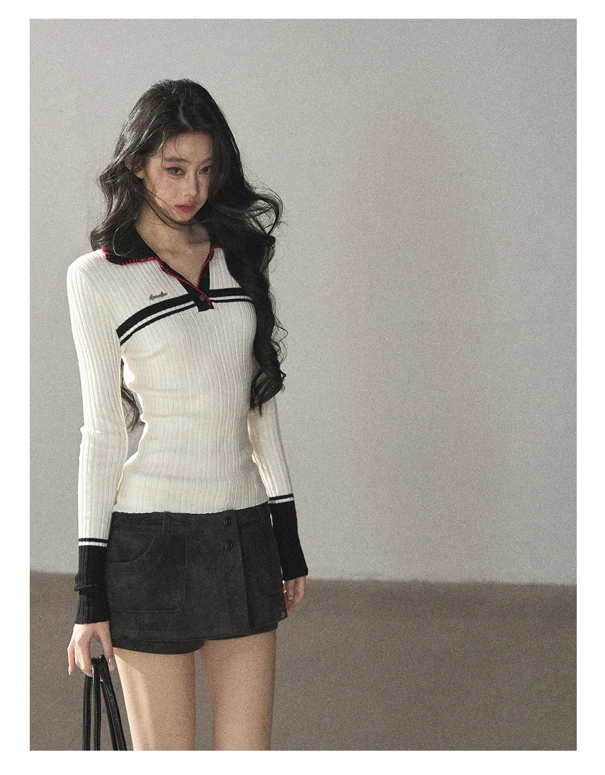 AOMALM - "Among the Oak Trees" Sophisticated Gray Faux Suede Skort