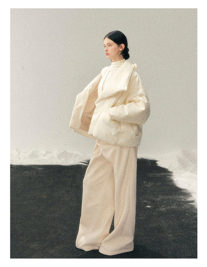 040126 "The Fluffiness of Snow" Down Jacket - Creamy Apricot White