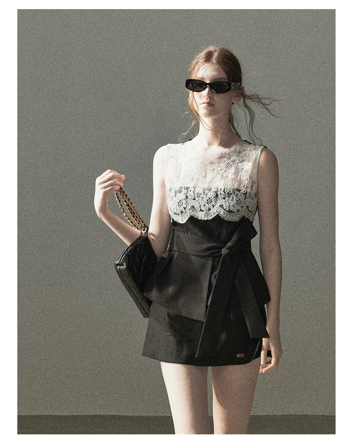 "The Quiet Strength" Black Iris Lace Sleeveless Crop Top