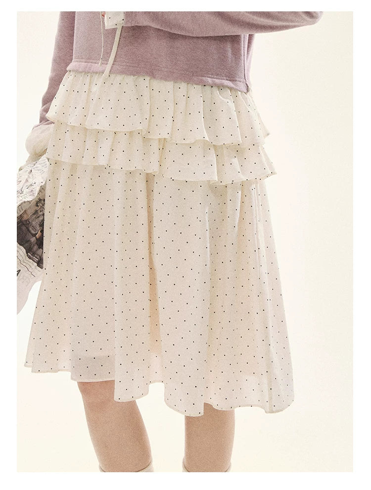 "Berry Layers" Smoky Wisteria Faux-Layer Bow Tiered Mini Dress