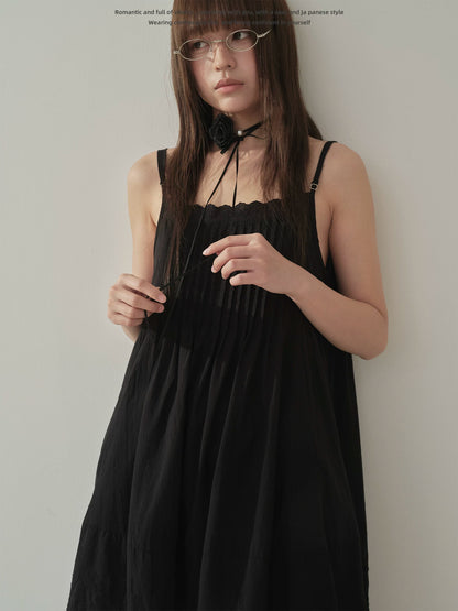 "Lace Whisper" Black Layering Lace Cami Top