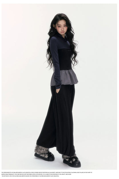 24olvides - Korean-Inspired Faux 3-Piece Top and Pants Set