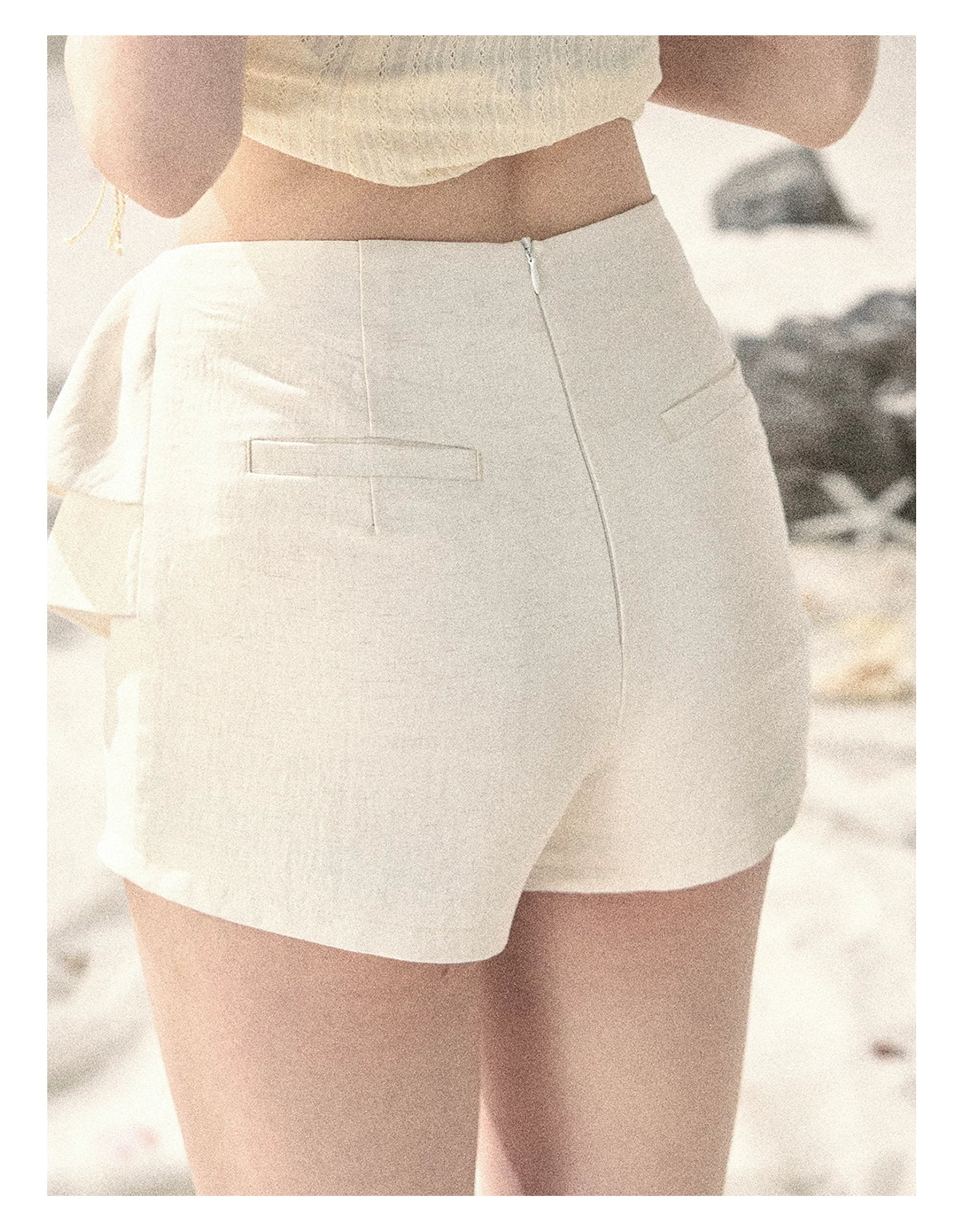 "Layered Petals in Motion" Dutch Cream Ruffle Skort 5324853