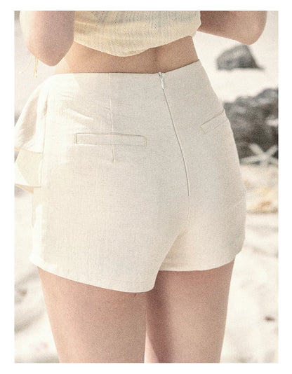 "Layered Petals in Motion" Dutch Cream Ruffle Skort 5324853