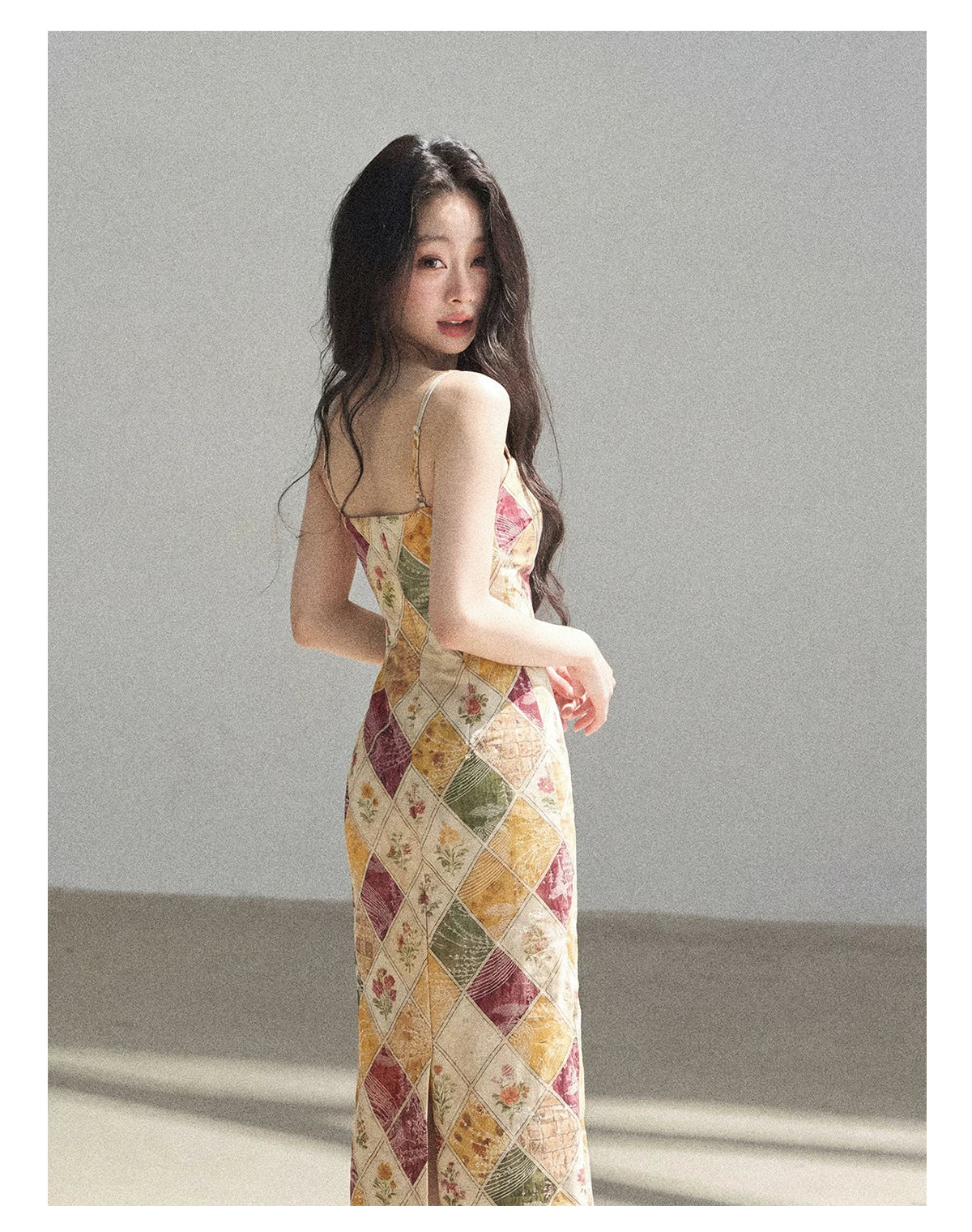 "In Her Lingering Gaze" Van Dyke Brown Floral Cami Bodycon Mini Dress