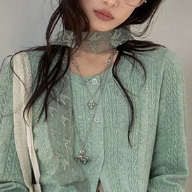 "Clover Breeze" Mint Green Knit Cardigan Collection