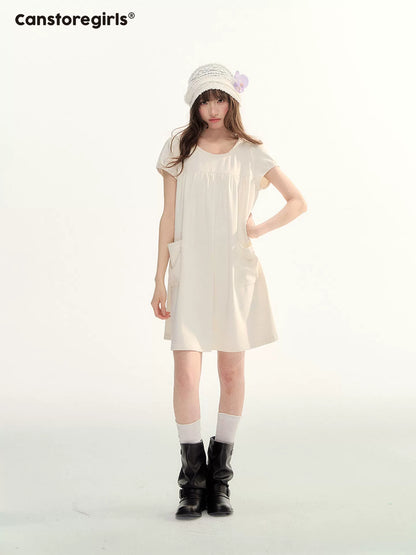 Milk Puff Lace Trim Babydoll Dress LL2026079