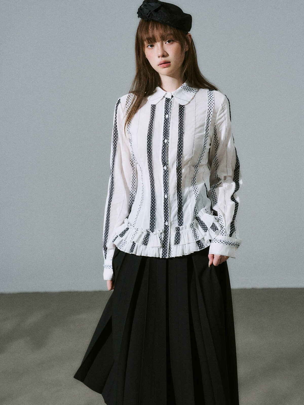 LOST FOREST - White Polka Dot Shirt