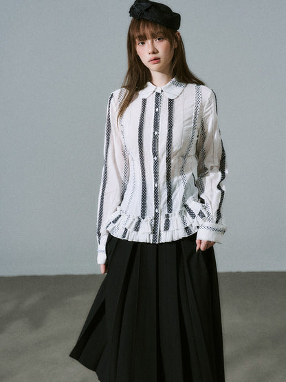 LOST FOREST - White Polka Dot Shirt
