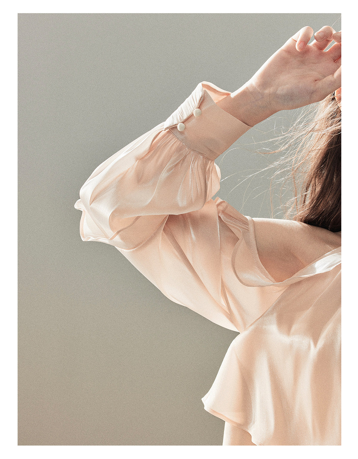170726 "Pearlescent Glow" Pearl Pink Satin Halter Blouse