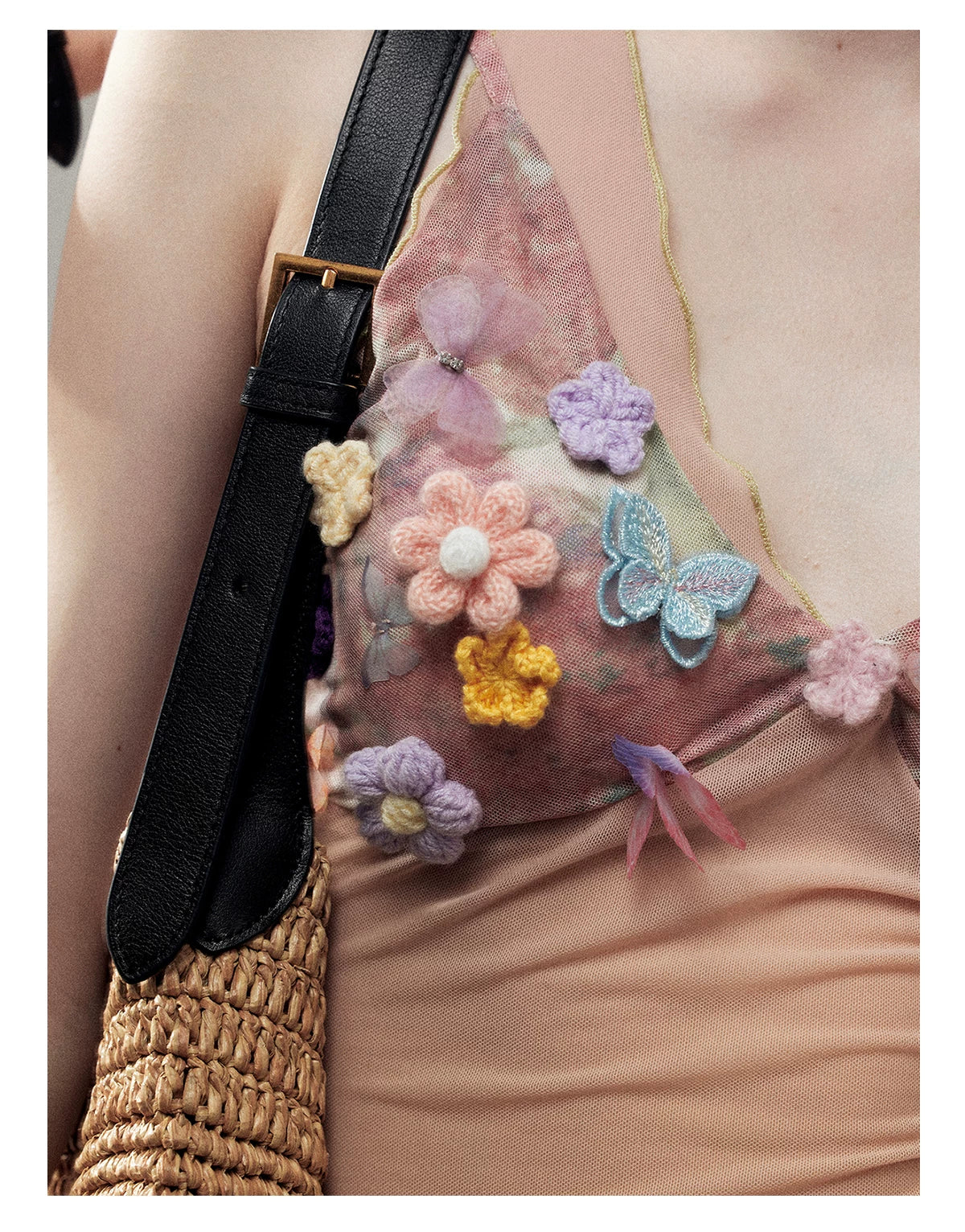 "Waiting for a Flower to Bloom" Lotus Pink Sheer Halter Crop Top