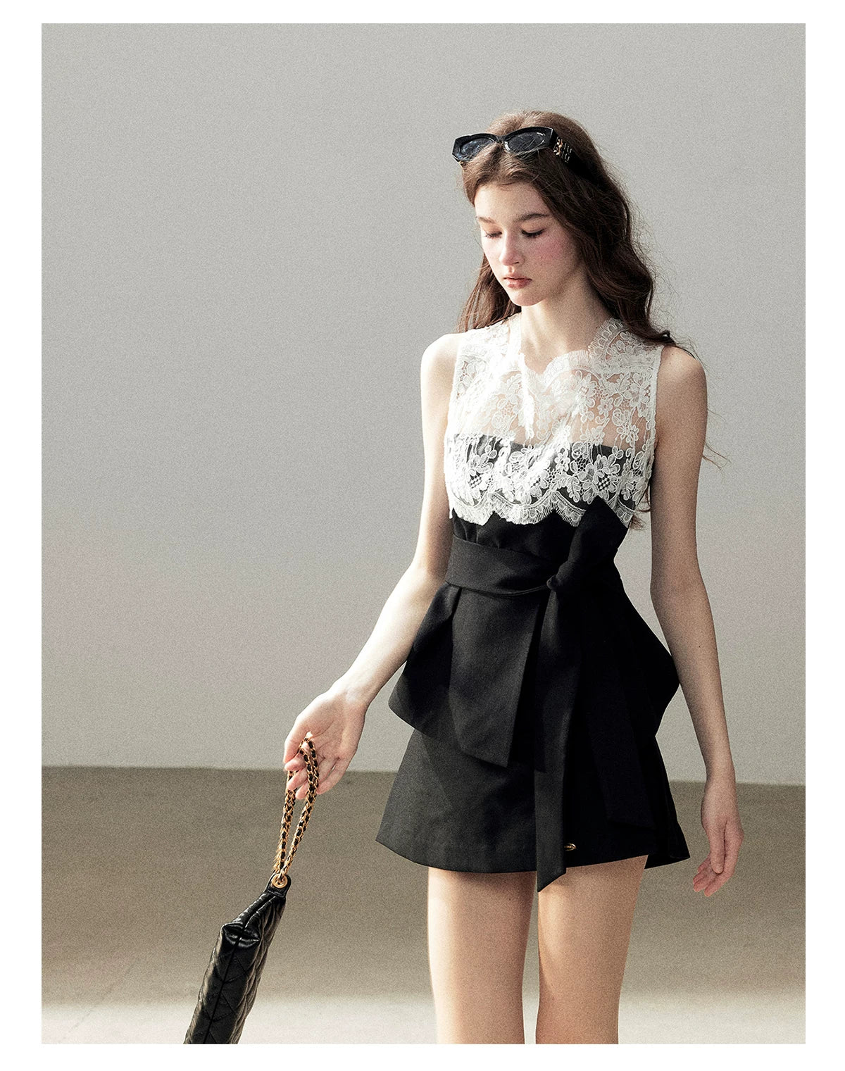 "The Quiet Strength" Black Iris Lace Sleeveless Crop Top