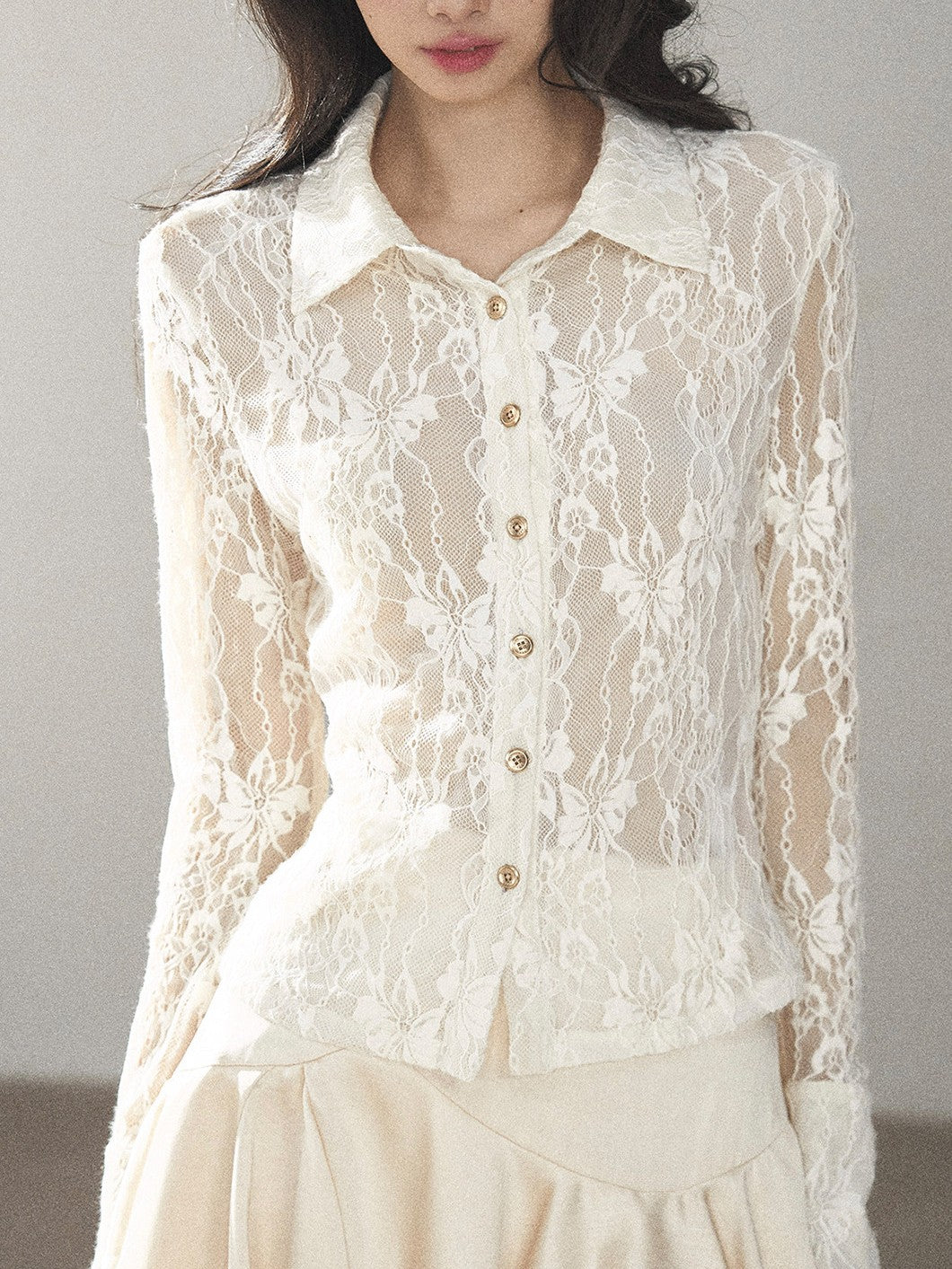 AOMALM - Cloud White Rabbit Fur Cropped Coat