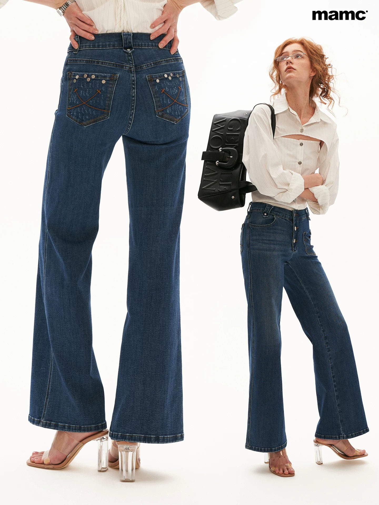Vintage Blue Wide-Leg Denim Jeans