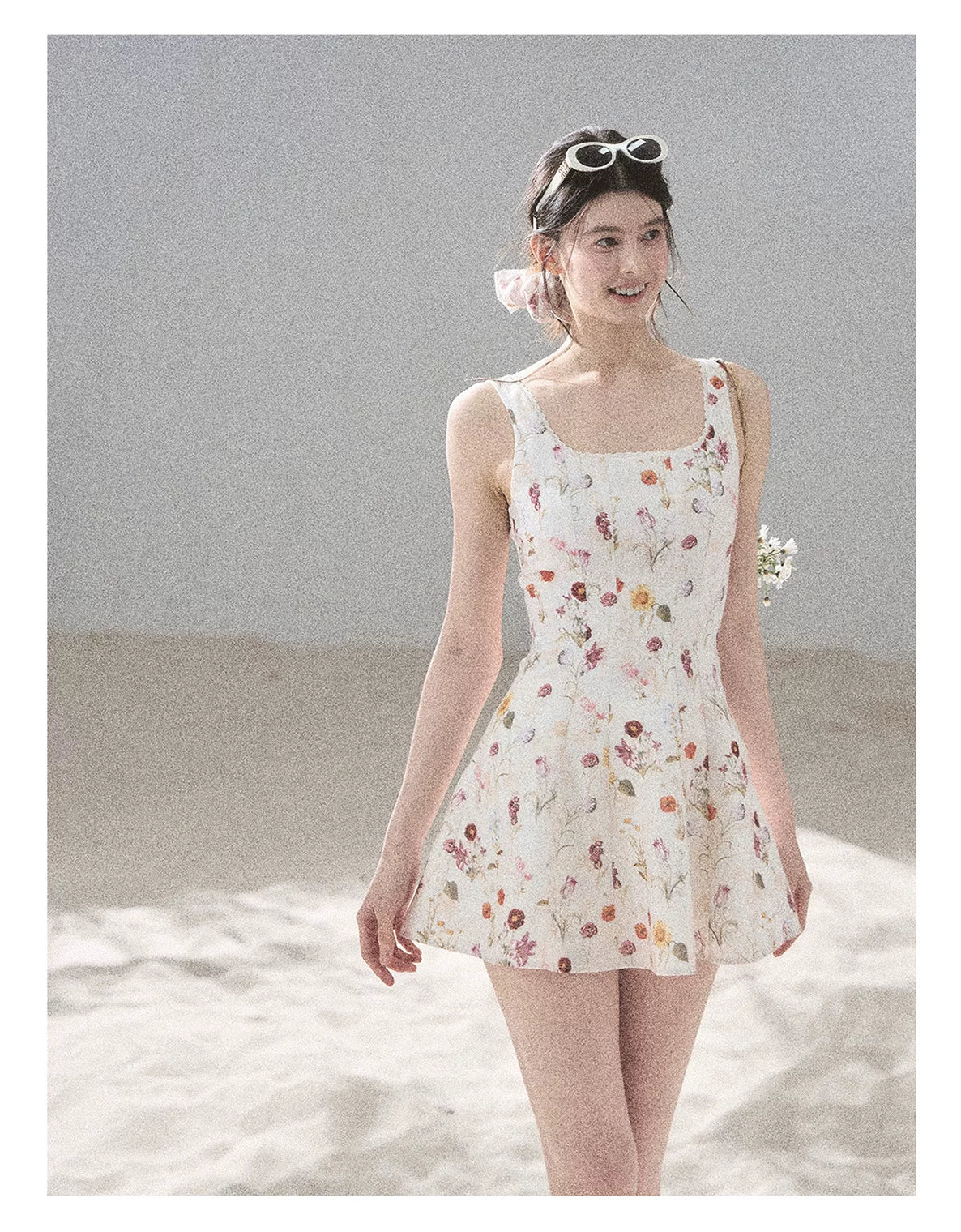 "Chamomile Summer" Dutch Cheese Floral Lace Pinafore Mini Dress 46345