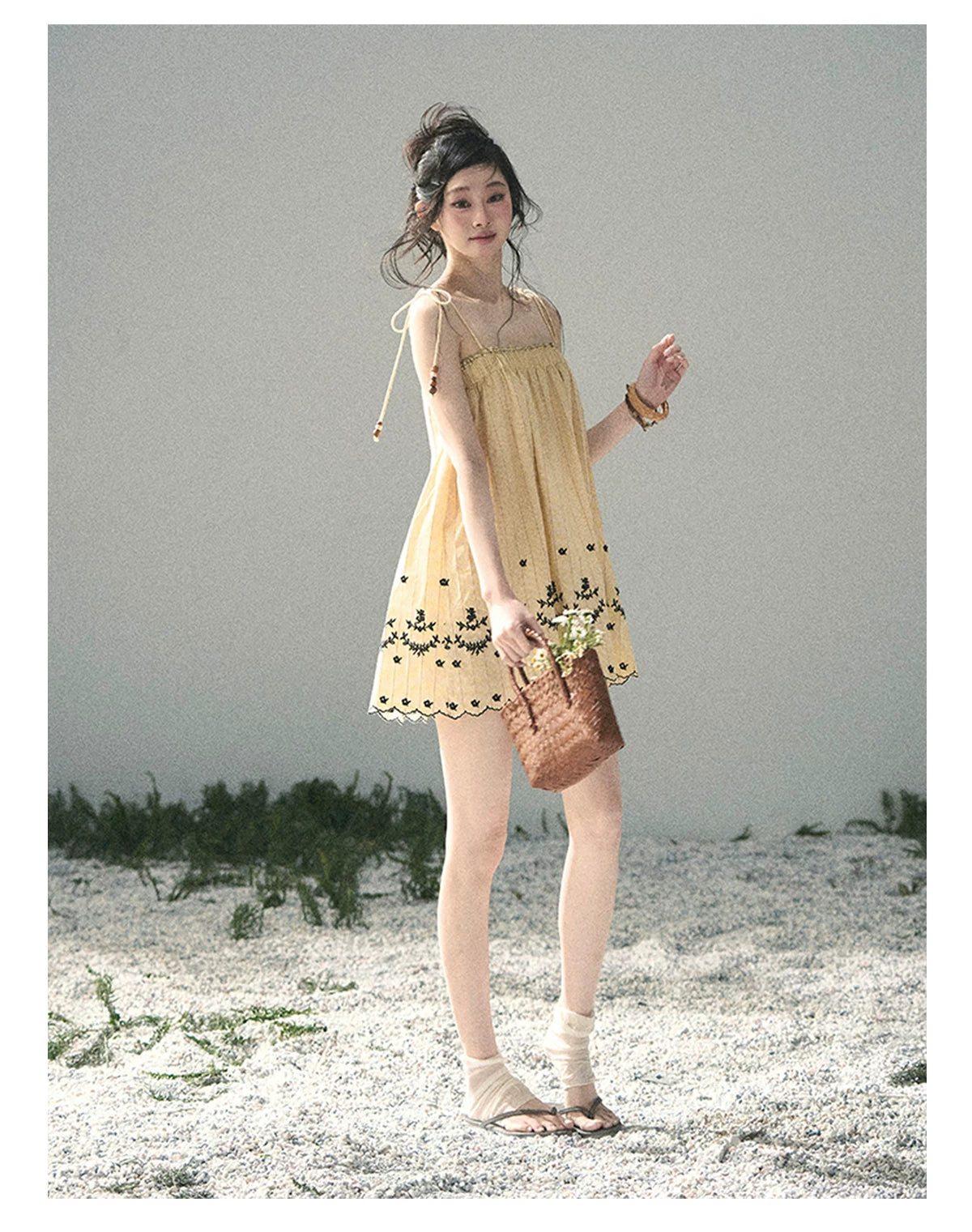 “Ripples Along the Hem” Butter Yellow Reversible Babydoll Dress