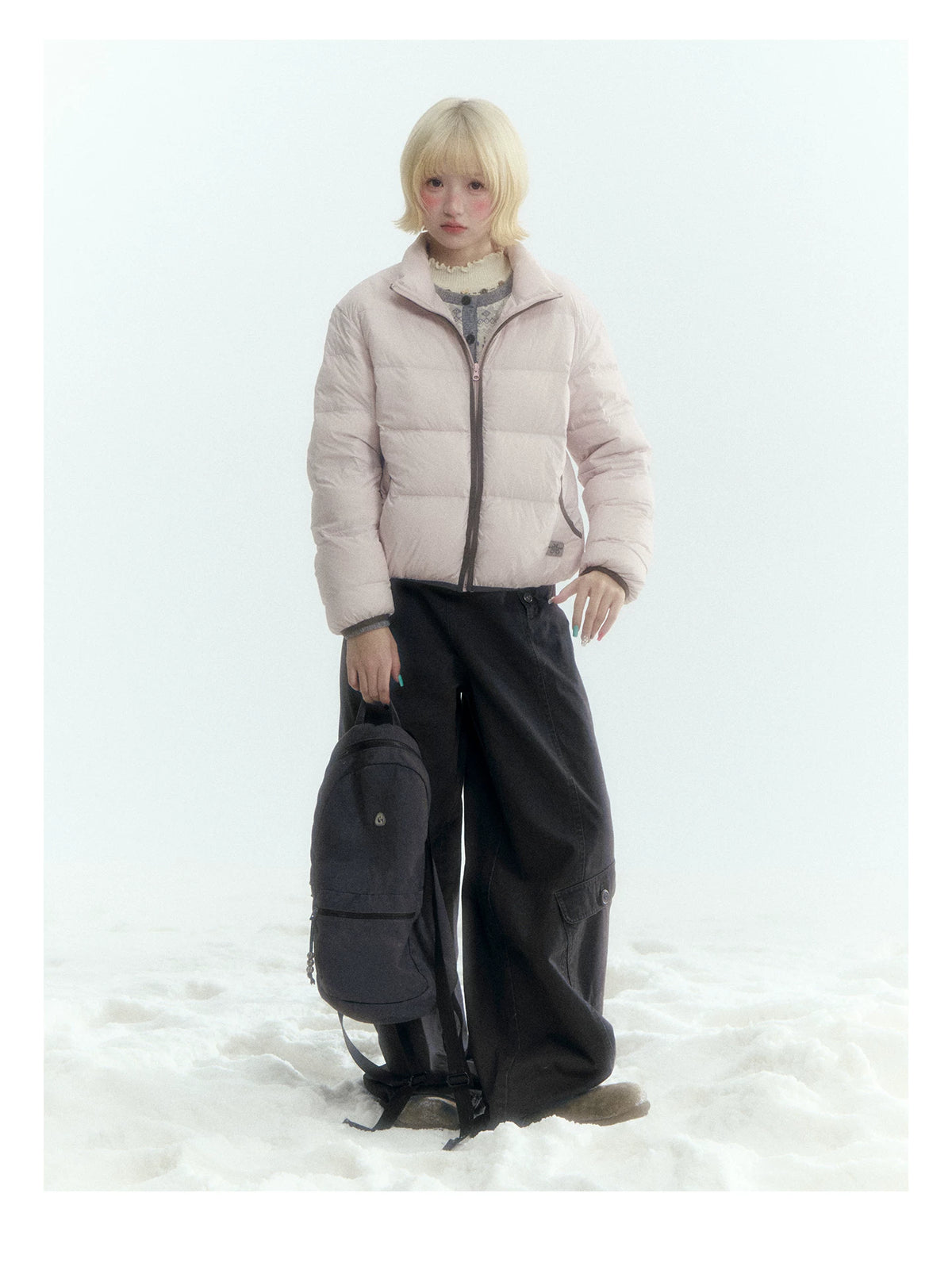 Horridale - Charcoal Gray Washed Cargo Barrel Leg Pants