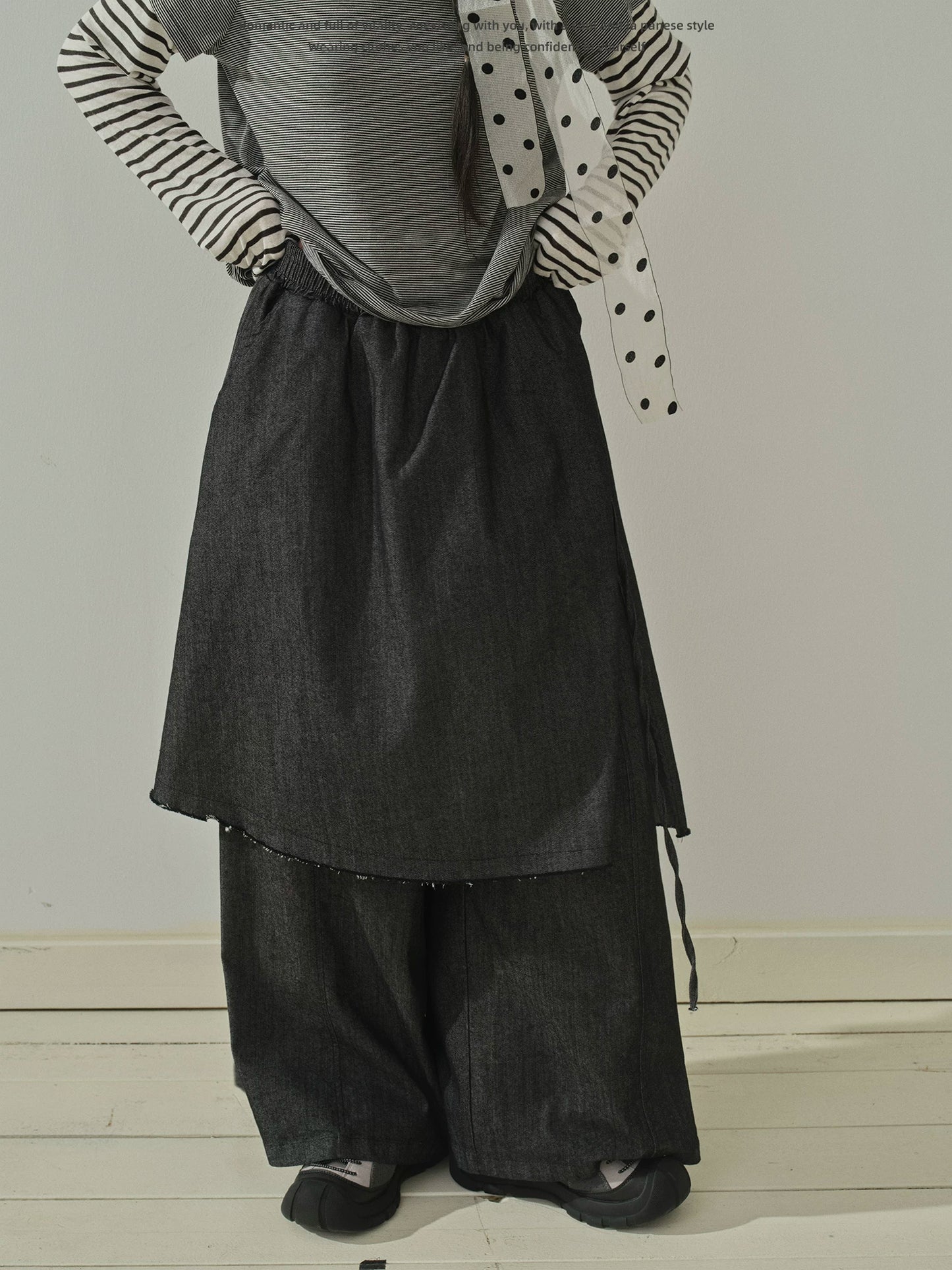 "Archive Fade" Dark Indigo Layered Wide Leg Jeans