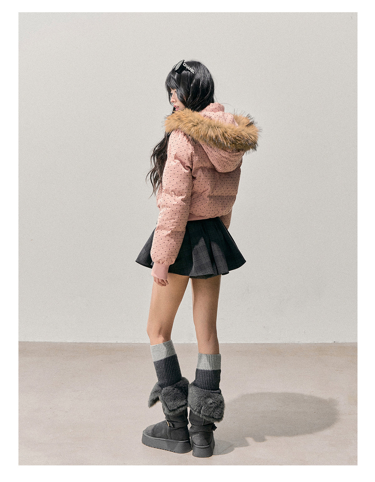 少也眼 “Candy Wrapper Dream” Hooded Quilted Polka-Dot Jacket 645156