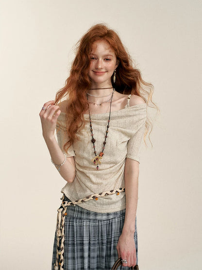 Gray Contrast Plaid A-Line Maxi Skirt