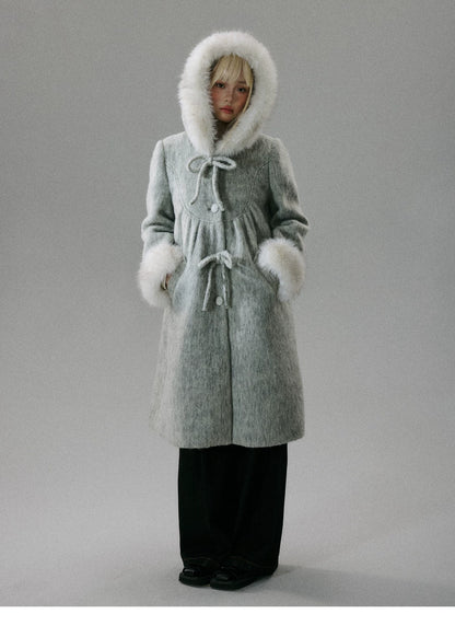 LOST FOREST - Gray 60% Wool Doll-Inspired Cape Coat