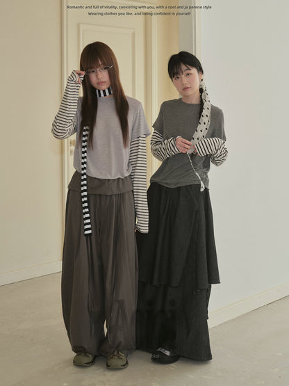 "Archive Fade" Dark Indigo Layered Wide Leg Jeans