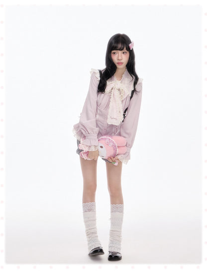 “Melody Mark!” Pink Shirt + Tiered Skirt + Bloomers Set