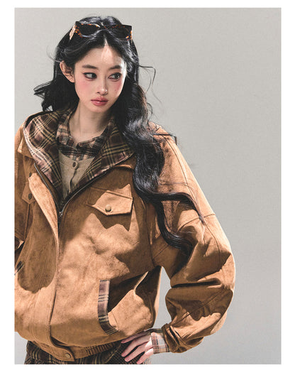 少也眼 “Landing Before Dawn” Hepburn-Inspired Quilted Hoodie Jacket 786984364