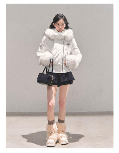 少也眼 “Weightless Monologue” Detachable-Fur Hooded Down Jacket 11.18-5