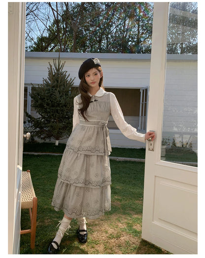 “Woodland Waltz Reverie” Grey Layered Cake Dress