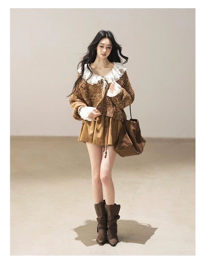 AOMALM - Toasted Pecan Marled Knit Cardigan