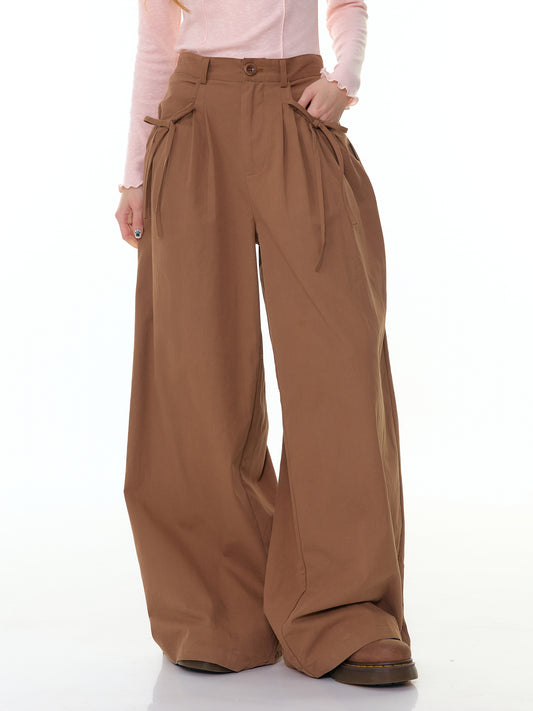 ZiziFei - "Paper Doll Magic" Wide-Leg Ribbon Pants