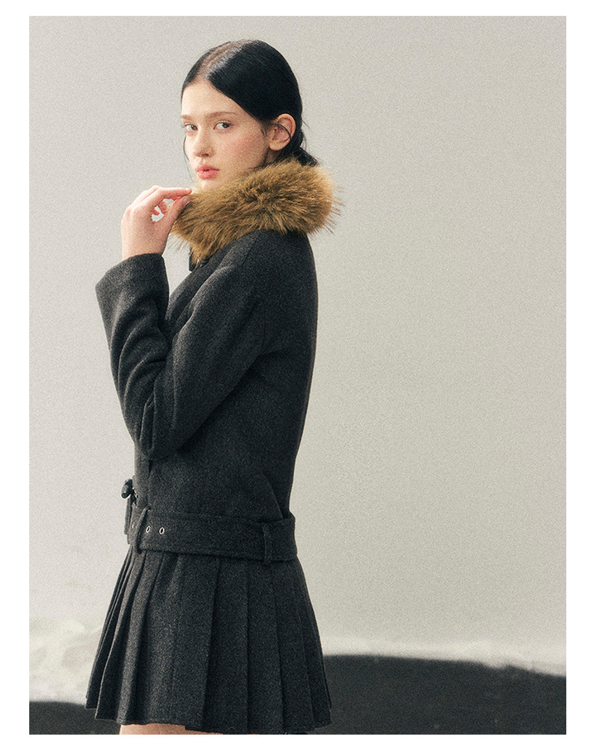 040126 “Winter’s Private Whisper” British Duffle Wool Mid-Length Coat