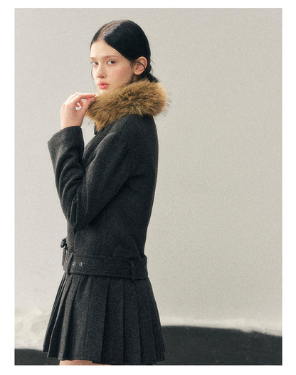 040126 “Winter’s Private Whisper” British Duffle Wool Mid-Length Coat