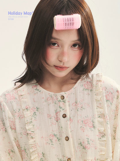 "Floral Journal" Cream Floral Pajama Collection (Free Eye Mask)