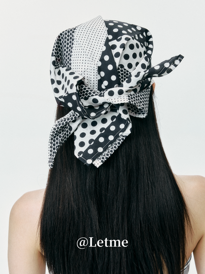 Polka Dot Color-Block Headscarf Cap – Korean Style Baseball Hat