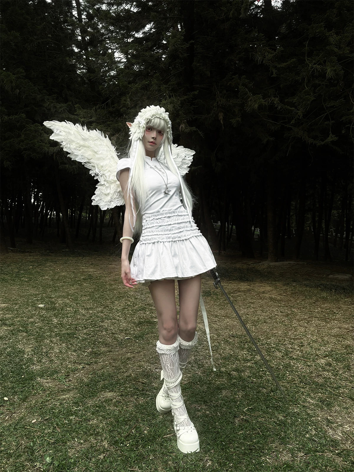 "Covenant × Cross" Slim-Fit Cheongsam-Inspired Dress