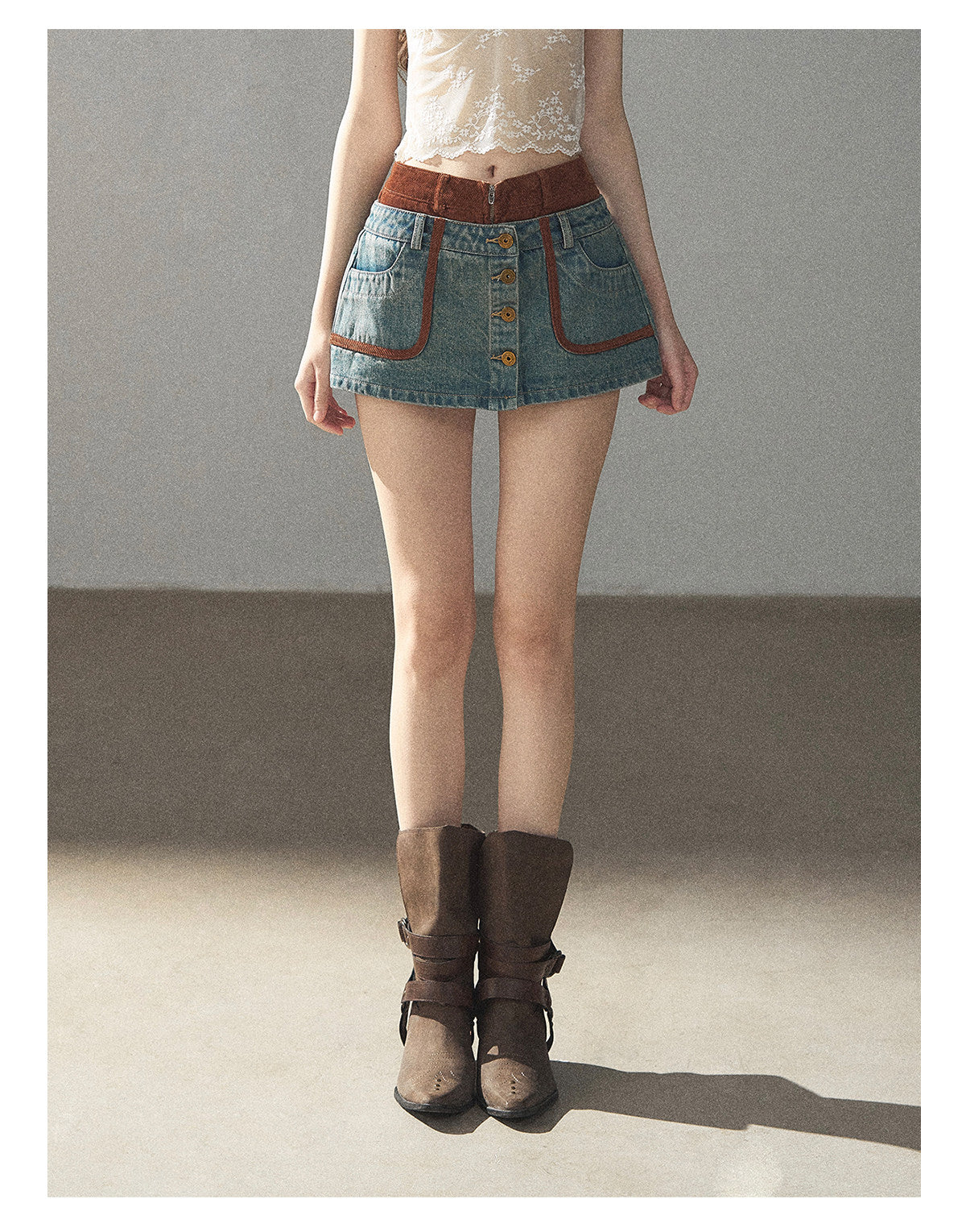 170726 "Closer to the Sun" Vintage Blue Denim Jacket & Skort Set
