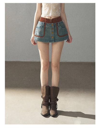 170726 "Closer to the Sun" Vintage Blue Denim Jacket & Skort Set