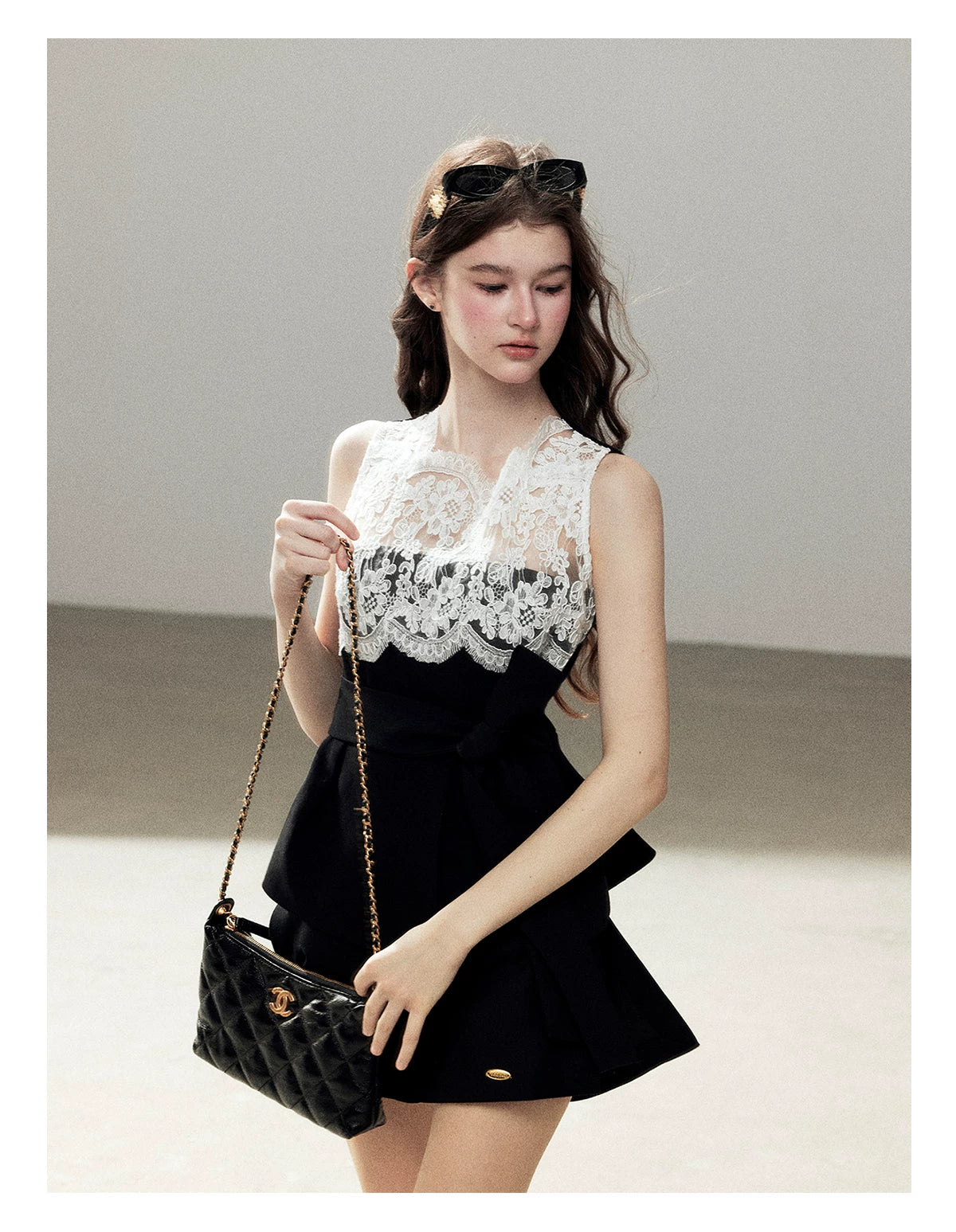 "The Quiet Strength" Black Iris Lace Sleeveless Crop Top