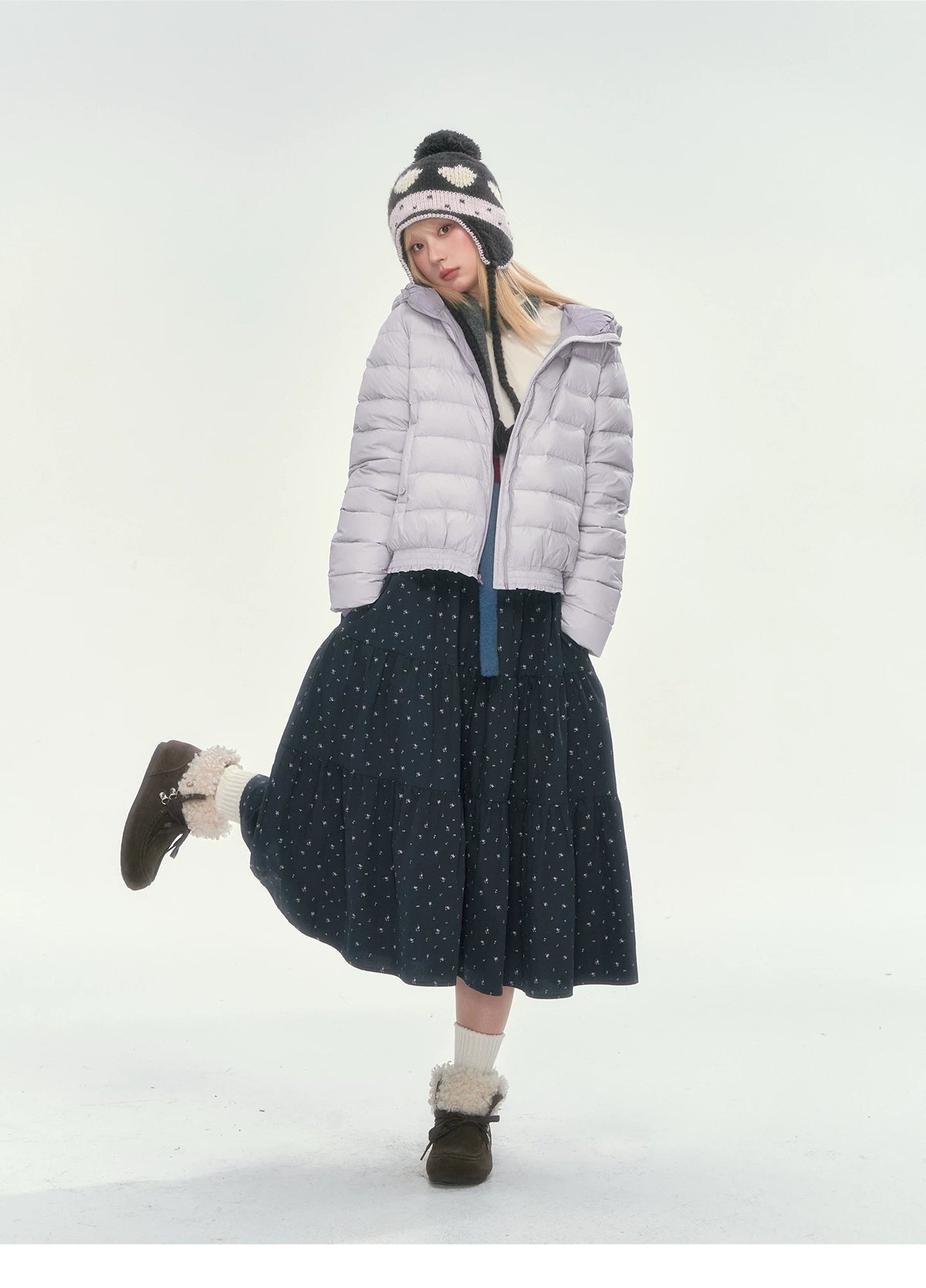 CAN - "Twilight Snow" Hooded 90% White Duck Down Puffer Jacket (Hibiscus Purple / Baby Pink / Water Blue)