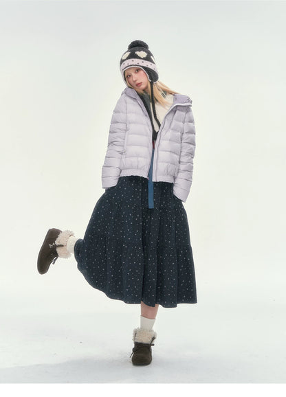 CAN - "Twilight Snow" Hooded 90% White Duck Down Puffer Jacket (Hibiscus Purple / Baby Pink / Water Blue)