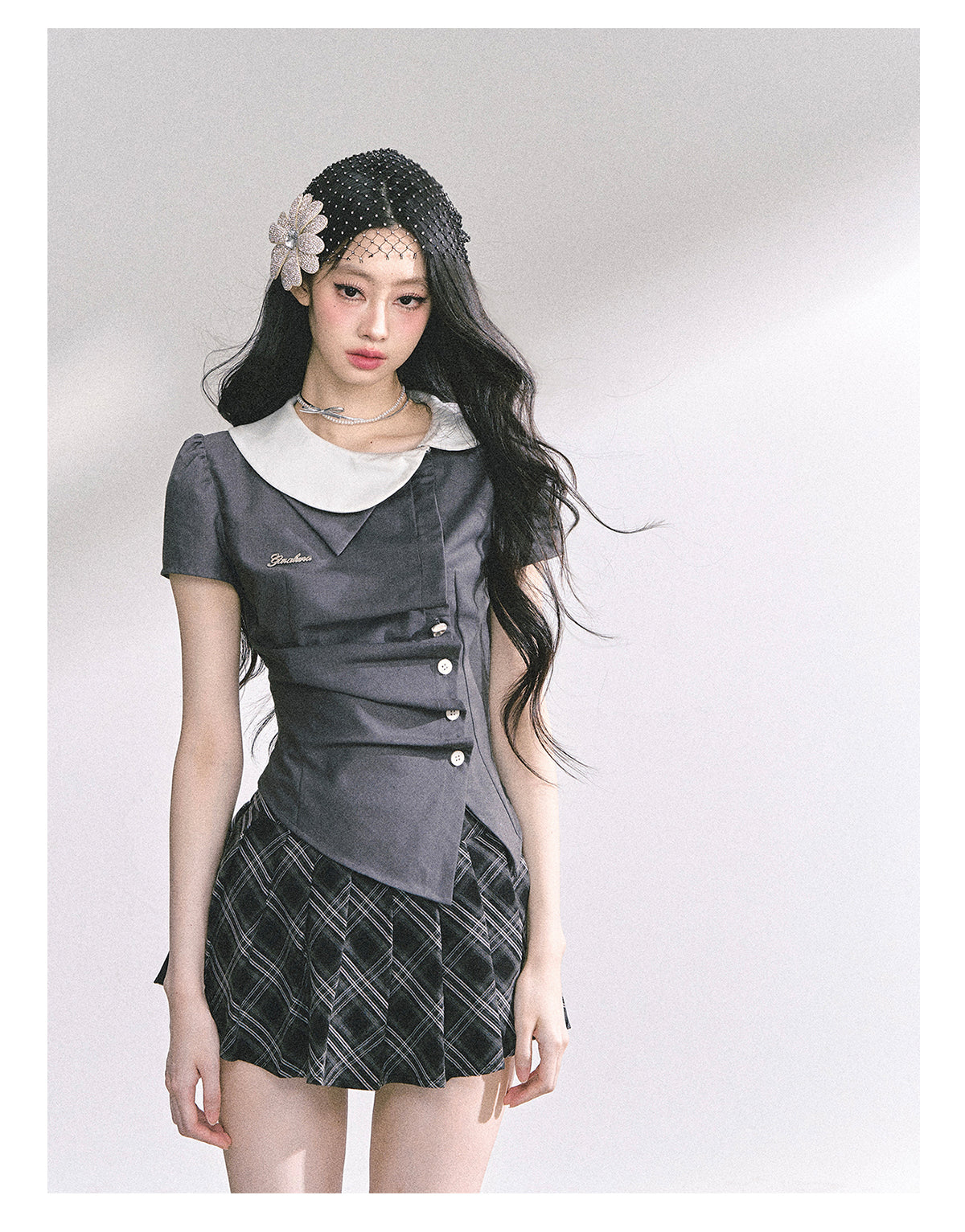 少也眼 “Seoul High Schooler” Two-Piece Set
