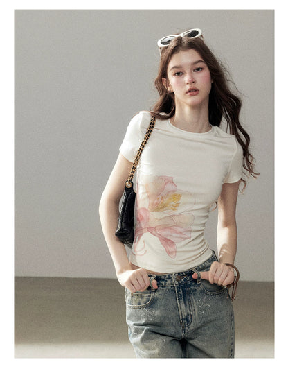 "When Secrets Bloom" Dutch Cream Fitted Baby Tee