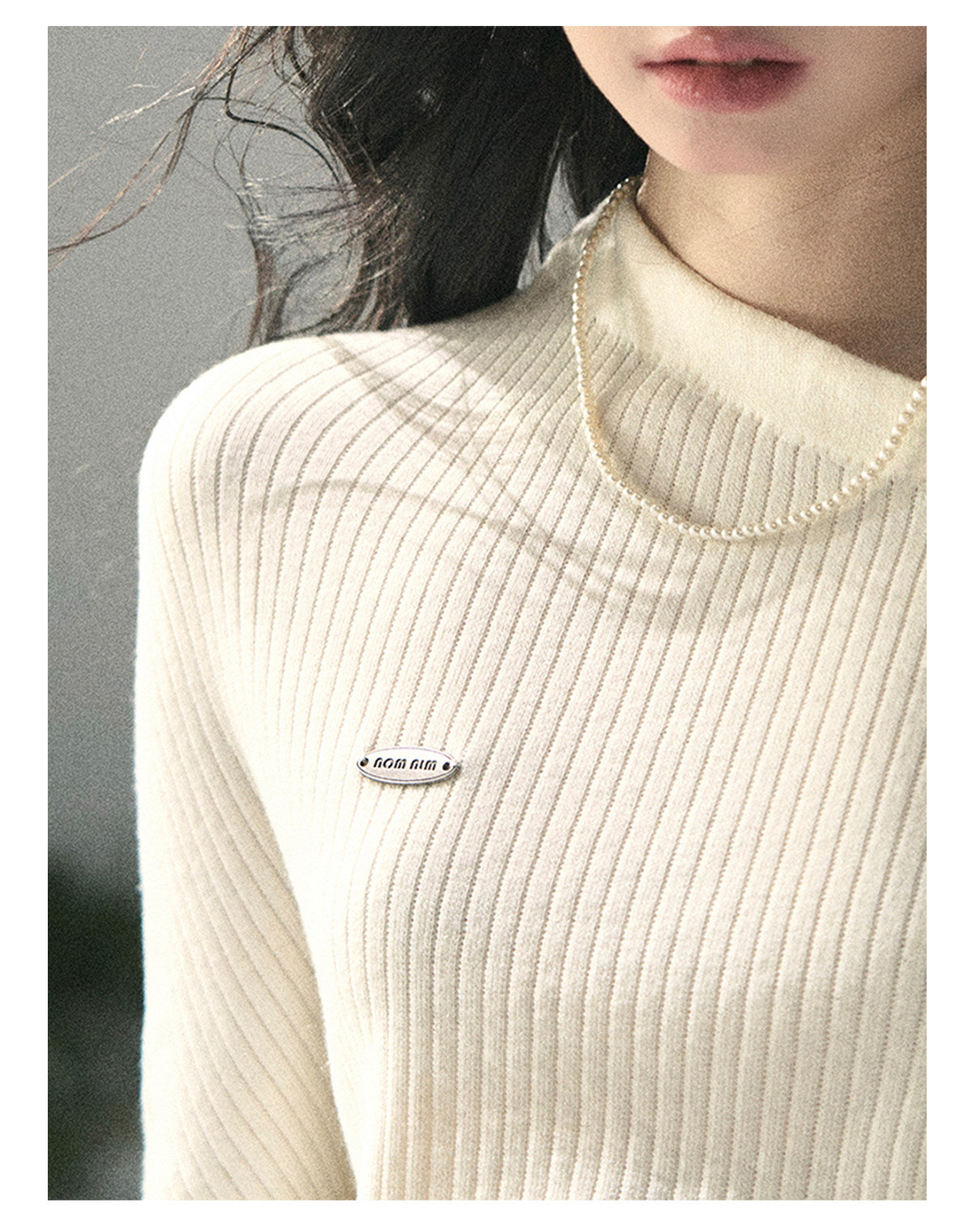 “Ashes of Yesterday” Moonstone White Off-Shoulder Layered Knit Top
