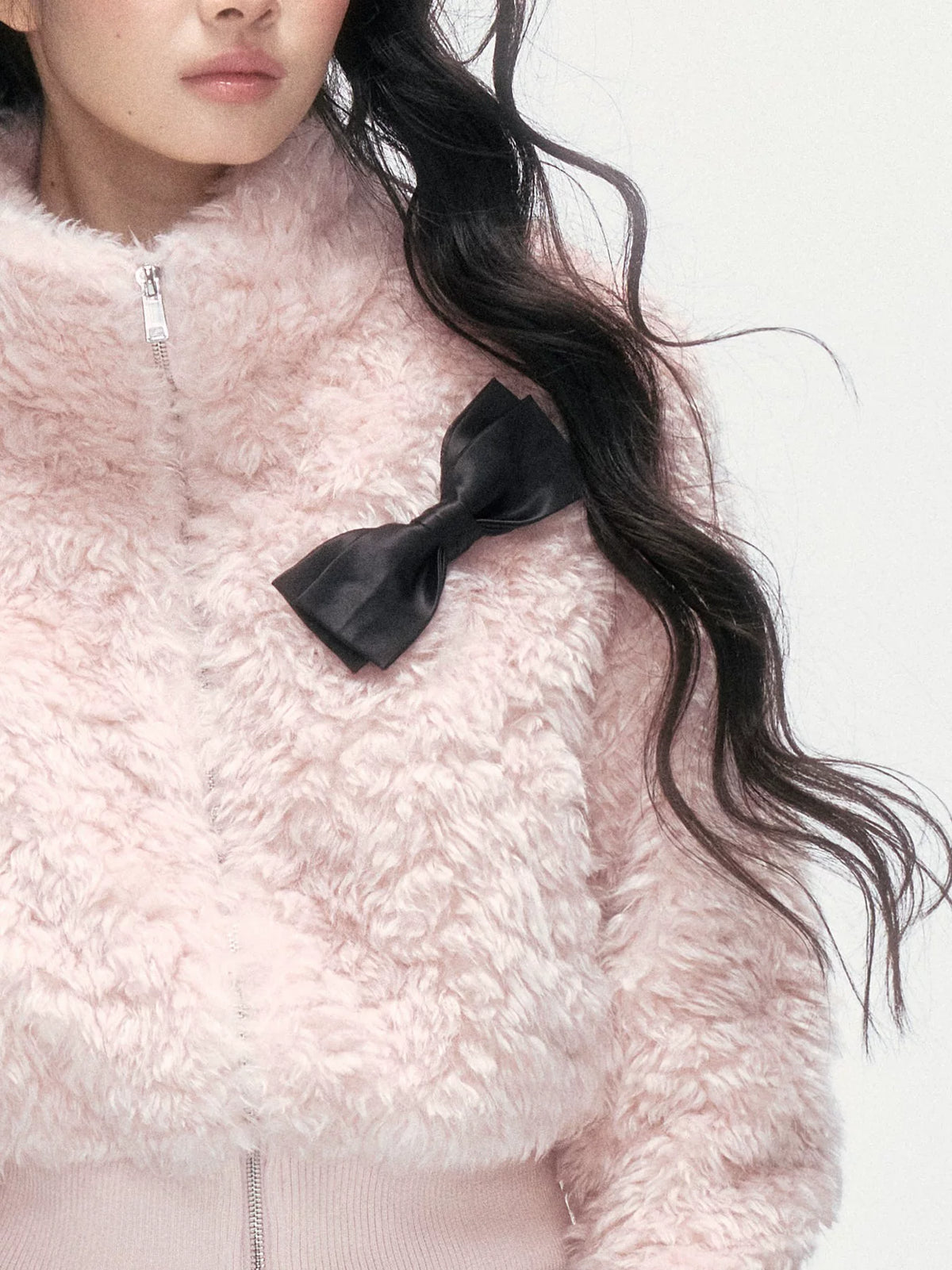 24olvides - [FREE GIFT] Winter Accessories Set: Faux Fur Scarf, Bucket Hat & Satin Bow Brooch