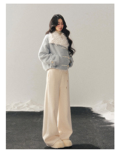 少也眼 "I Drown in Blue" Padded Winter Coat - Glacier Blue
