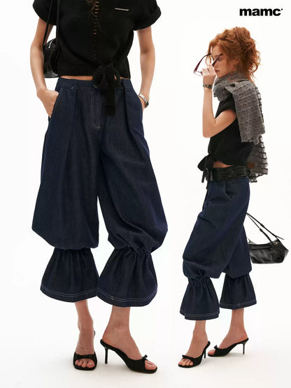 MAMC - Retro Balloon-Leg Tencel Blue Jeans